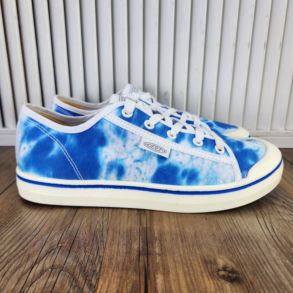 Keen Elsa Lite Canvas Shoes Womens Size 8.5 Vibrant Blue White Tie Dye Sneakers
